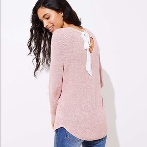 LOFT Marled Bow-Back Sweater